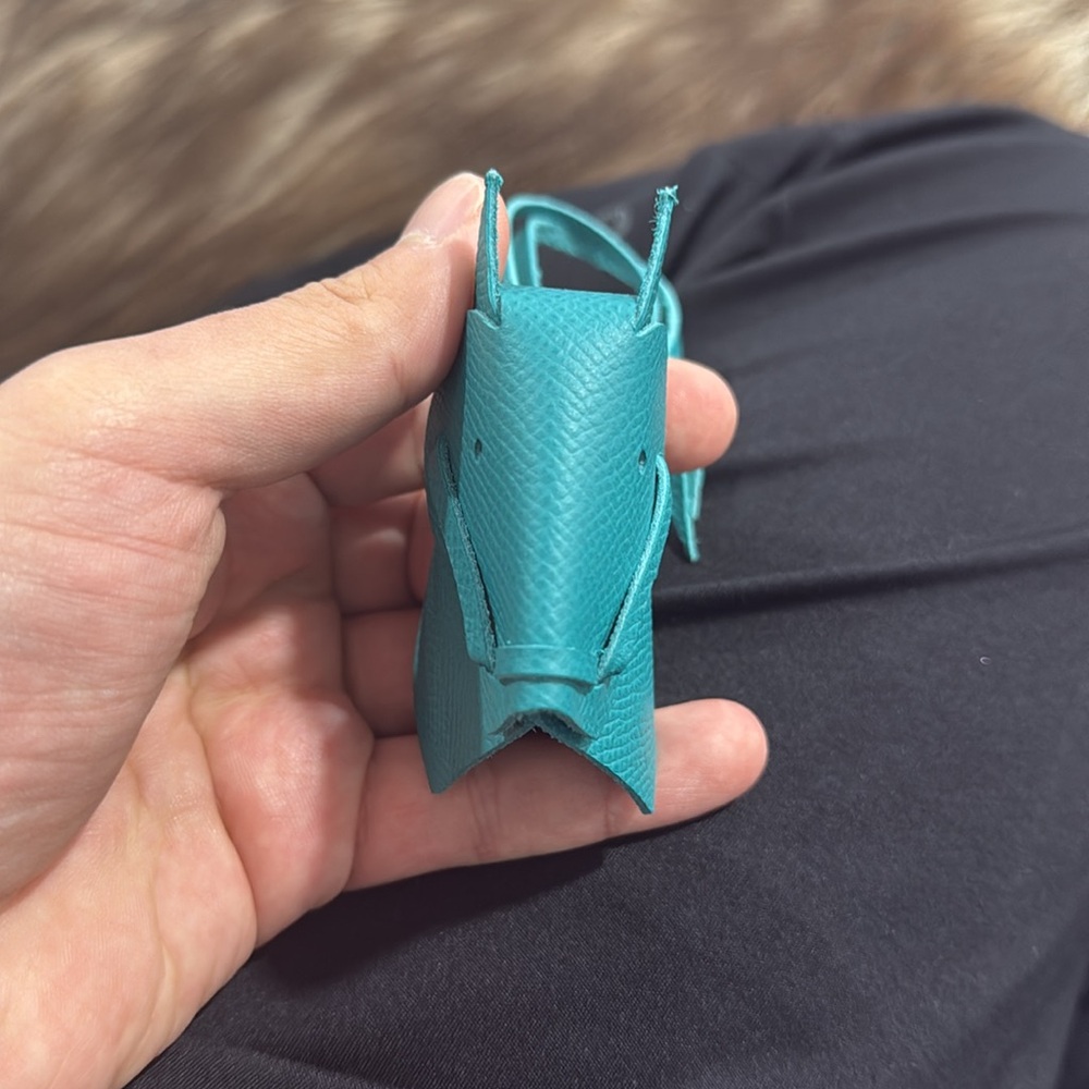 Handmade Epsom Leather Horse Bag Charm Tete de Cheval - Picture 2 of 3